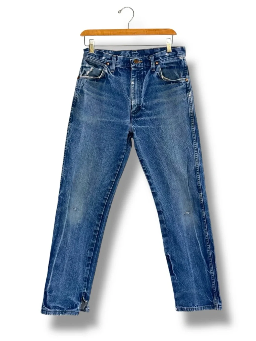 Wrangler Cowboy Cut Denim Jeans 13MWZ 29x30 Distressed 100% Cotton Western
